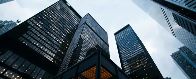 Modern office buildings representing business growth and scaling for software vendors