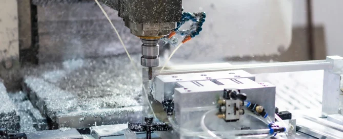 CNC machining process representing Redthorn manufacturing software and Oracle Cloud migration